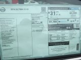 2014 Nissan Altima 2.5 S Window Sticker