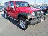 2007 Flame Red Jeep Wrangler Unlimited Rubicon 4x4 #86354297
