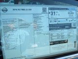 2014 Nissan Altima 2.5 SV Window Sticker