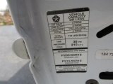 2000 Chrysler Sebring JX Convertible Info Tag