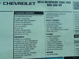 2014 Chevrolet Silverado 3500HD WT Regular Cab Dual Rear Wheel 4x4 Window Sticker