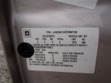 1997 Buick LeSabre Custom Info Tag