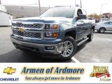 2014 Blue Granite Metallic Chevrolet Silverado 1500 LT Double Cab 4x4 #86559075