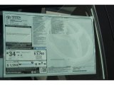 2014 Toyota Corolla LE Eco Window Sticker