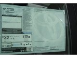2014 Toyota Corolla LE Window Sticker