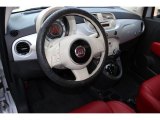 2012 Fiat 500 c cabrio Lounge Pelle Rossa/Avorio (Red/Ivory) Interior