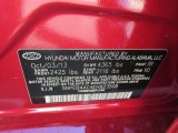2014 Sonata Color Code for Venetian Red - Color Code: TR