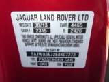 2014 F-TYPE Color Code for Italian Racing Red Metallic - Color Code: CAH