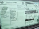 2014 Nissan 370Z Touring Coupe Window Sticker