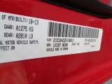 2014 Charger Color Code for Redline Red Tri-Coat - Color Code: PRY
