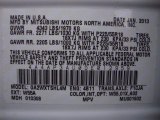 2013 Outlander Sport Color Code for White Pearl - Color Code: W55A