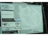 2014 Toyota Avalon Hybrid XLE Touring Window Sticker