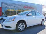 Aspen White Nissan Sentra in 2013