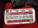 1983 Pontiac Firebird Trans Am Coupe Info Tag