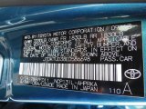 2014 Yaris Color Code for Lagoon Blue Mica - Color Code: 788