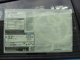 2014 Toyota Yaris SE 5 Door Window Sticker