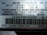 2014 MAZDA3 Color Code for Jet Black Mica - Color Code: 41W