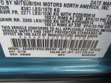2013 Outlander Sport Color Code for Laguna Blue Metallic - Color Code: D17B