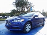 2014 Deep Impact Blue Ford Fusion S #88576875