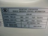 2009 Kia Optima LX Info Tag