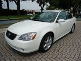 Satin White Nissan Altima in 2004