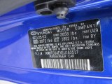 2014 Veloster Color Code for Marathon Blue - Color Code: UU9