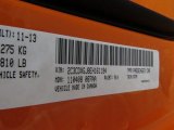 2014 Charger Color Code for Header Orange - Color Code: PL4