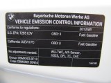 2013 BMW 5 Series 535i Sedan Info Tag