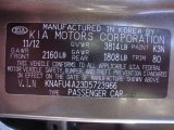 2013 Forte Color Code for Metallic Bronze - Color Code: K3N