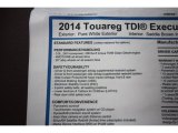 2014 Volkswagen Touareg TDI Executive 4Motion Window Sticker