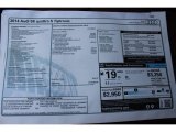 2014 Audi S8 quattro S Window Sticker