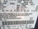 2006 F150 Color Code for Medium Wedgewood Blue Metallic - Color Code: LD