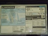 2014 Honda CR-Z EX Hybrid Window Sticker