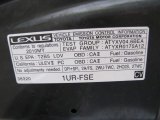 2010 Lexus LS 460 L Info Tag