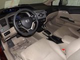 2012 Honda Civic LX Sedan Beige Interior