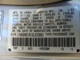 2003 Civic Color Code for Shoreline Mist Metallic - Color Code: YR528M