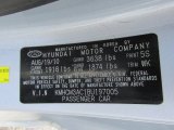 2011 Accent Color Code for Platinum Silver - Color Code: 5S
