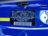 2014 Veloster Color Code for Marathon Blue - Color Code: UU9