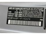 2000 SL Color Code for Brilliant Silver Metallic - Color Code: 744