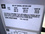 2002 Oldsmobile Alero GL Coupe Info Tag
