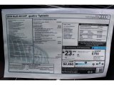 2014 Audi A6 2.0T quattro Sedan Window Sticker