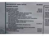 2014 Audi A6 2.0T quattro Sedan Window Sticker