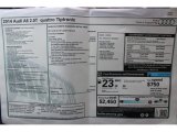 2014 Audi A6 2.0T quattro Sedan Window Sticker
