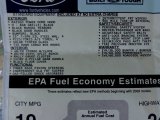 2009 Ford Ranger XL Regular Cab Window Sticker