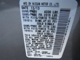 2014 Rogue Select Color Code for Platinum Graphite - Color Code: K51