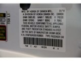 2014 Civic Color Code for Taffeta White - Color Code: NH578
