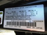 2009 MAZDA3 Color Code for Black Mica - Color Code: 16W