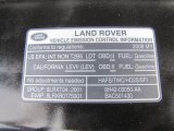 2008 Land Rover Range Rover V8 HSE Info Tag