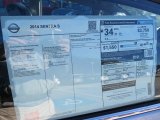 2014 Nissan Sentra S Window Sticker