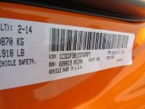 2014 Dart Color Code for Header Orange - Color Code: PL4